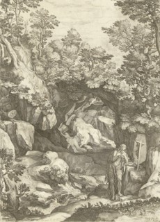 Landscape with the Penitent Magdalene, Cornelis Cort, Carlo Losi, 1573