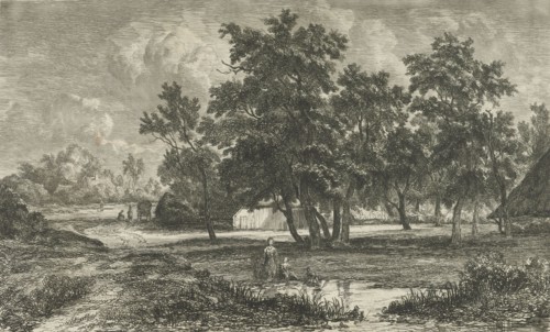 Landscape with farm among the trees, Christiaan Immerzeel, 1818 - 1886