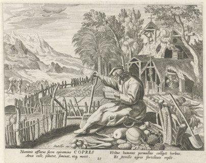 Copres of Egypt as a hermit, Johann Sadeler (I), RaphaÃ«l Sadeler (I), Maerten de Vos, 1583 - 1588