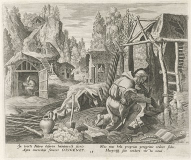 Hermits in the desert of Nitra, Johann Sadeler I, Raphael Sadeler I, Maerten de Vos, 1583-1588