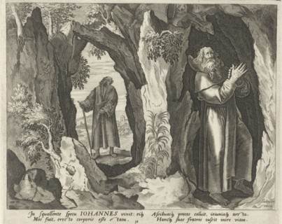 John the hermit, Johann Sadeler (I), RaphaÃ«l Sadeler (I), Maerten de Vos, 1583 - 1588