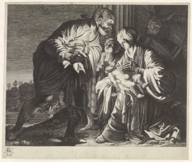 Angel warns Joseph to flee to Egypt, Albert Poel, Adam Elsheimer, 1619 - 1629
