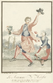 Dancing man with a goblet in his hand, Pieter van den Berge, 1695-1697