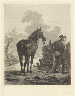 Soldier with horse, Joannes Bemme, Jan Anthonie Langendijk Dzn, 1802