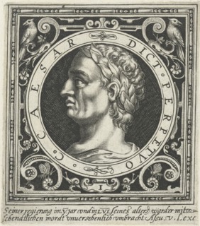 Portrait of Julius Caesar medallion, Nicolaes de Bruyn, 1594
