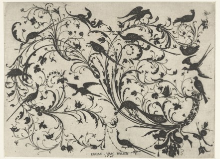 Decoration with flowers and birds, Anonymous, 1616