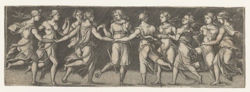 Apollo and the Muses, Monogrammist AC (16e eeuw), 1520 - 1562
