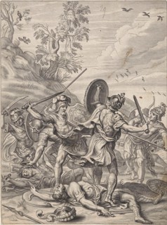 Fighting Odysseus, Anonymous, Abraham van Diepenbeeck, 1622 - 1725