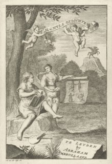 Poet and his muse, Gerard Melder, Abraham Ambrullaart, 1734