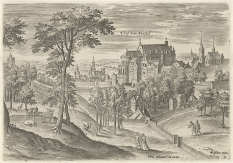 View of the Slot Hof of Brussels, Belgium, Hans Collaert I, Claes Jansz. Visscher II, 1530 - 1580