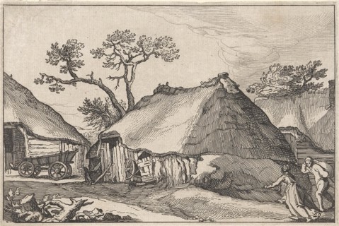 Farm and a wagon, Claes Jansz. Visscher (II), Abraham Bloemaert, Boetius Adamsz. Bolswert, 1620