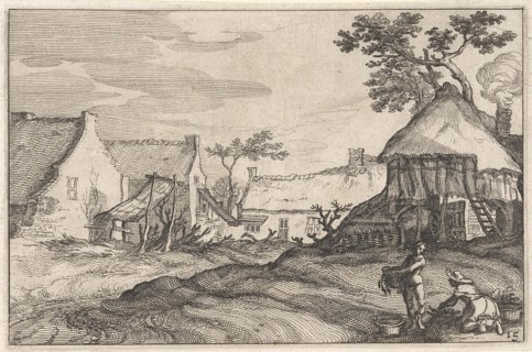 House with yard, print maker: Claes Jansz. Visscher II, Abraham Bloemaert, BoÃ«tius Adamsz.
