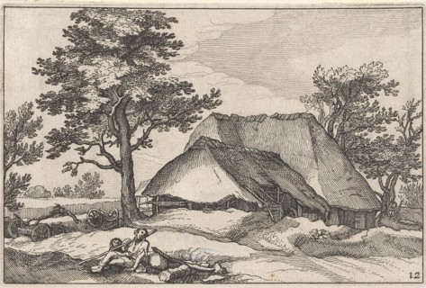 Farm and shepherd with his dog, Claes Jansz. Visscher (II), Abraham Bloemaert, BoÃ«tius Adamsz.