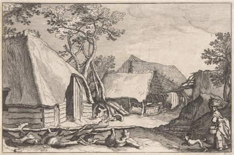 Farm with land and derelict barn, Claes Jansz. Visscher (II), Abraham Bloemaert, BoÃ«tius Adamsz.
