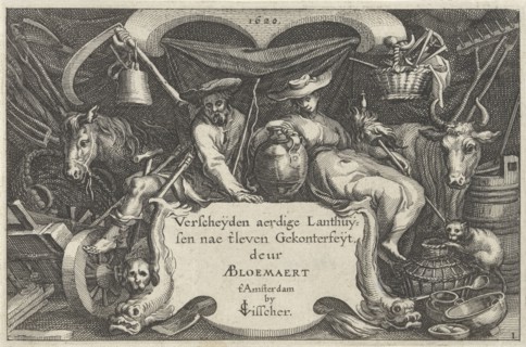 Farmer and rancher between agricultural tools, Claes Jansz. Visscher (II), BoÃ«tius Adamsz.