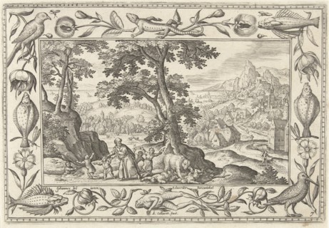 Elisha curses annoying children, Adriaen Collaert, Eduwart van Hoeswinckel, 1582 - 1586