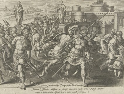Giovanni de Medici surrounded in Rome, Philips Galle, 1583