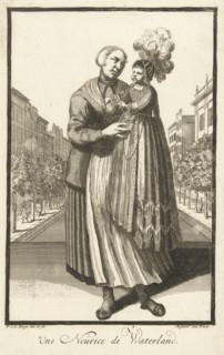 Dry-nurse from Waterland. Pieter van den Berge, in or after 1694 - 1737, print maker: Pieter van