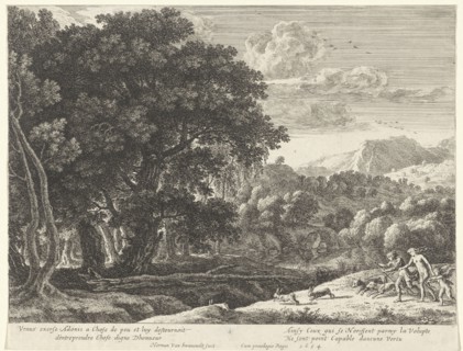 Venus and Adonis hunting, Herman van Swanevelt, Henri Bonnart (I), Lodewijk XIV (koning van