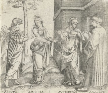 Amadeus Berutti with Austerity (Austeritas) and Friendship (Amicitia) and Love (Amor), Cornelis
