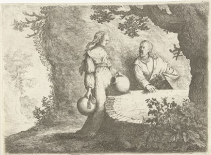 Christ in conversation with the Samaritan woman, Willem Basse, 1633 - 1672