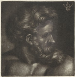 Bust of a man with beard, Jan van Somer, 1655 - 1700