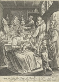Prodigal son receives his inheritance, Nicolaes de Bruyn, 1581 - 1656