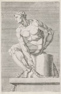 Figure from the Sistine Chapel, Rome Italy, attributed to Dirck Volckertsz Coornhert, 1551