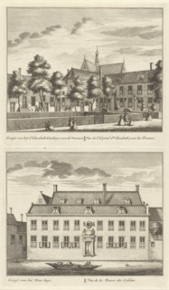 Two views in Alkmaar with the orphanage and the St. Elisabeth Hospital, The Netherlands, Leonard