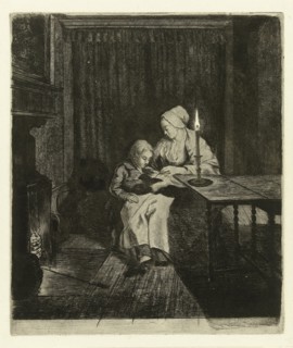 Mother teaching her son, Louis Bernard Coclers, 1756-1817