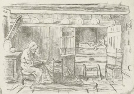 Two figures in an interior, Jozef IsraÃ«ls, 1835 - 1911