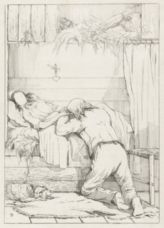 Death of a loved one, print maker: Karel Frederik Bombled