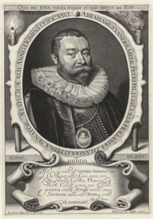 Portrait of Abraham van der Meer at the age of 42 with miniature portrait of his wife Maria van den