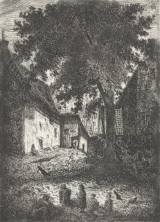 Children playing near town, Arnoud Schaepkens, 1831 - 1904