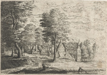 Landscape with a shepherd and his flock, Philips Augustinian Immenraet, Frans van den Wijngaerde,