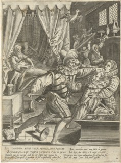Tenth life phase of hundred years with dying man and fight for his inheritance, Assuerus van