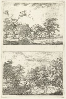 Two landscapes, Hermanus van Brussel, c. 1800 - in or before 1815