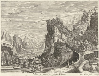 Landscape with Tobias and Archangel Raphael on road, Johan Barra, Giovanni Domenico Zapponi, 1591 -