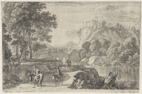 Landscape with Travellers, Herman van Swanevelt, Lodewijk XIV (koning van Frankrijk), 1643 - 1655