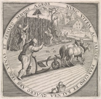 March: plowing, Anonymous, Crispijn van de Passe (I), Maerten de Vos, 1574 - 1687