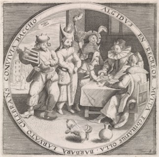 February: Shrove Tuesday, print maker: Anonymous, Crispijn van de Passe I, Maerten de Vos, 1574 -