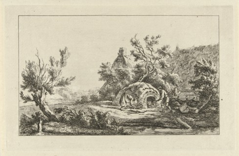 Oven before a farm, Carel Lodewijk Hansen, c. 1780 - 1840