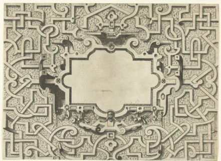 Cartouche, print maker: Johannes of Lucas van Doetechum, Hans Vredeman de Vries, Hieronymus Cock, c