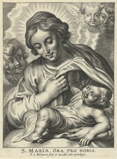 Mary with Child and cherubs, Schelte Adamsz. Bolswert, Peter Paul Rubens, c. 1596 - c. 1659