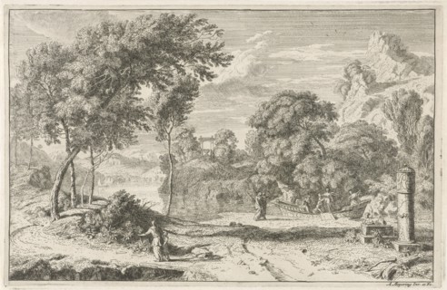 Ship with a few women, Albert Meyeringh, 1665 - 1714