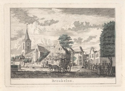 Village of Breukelen, The Netherlands, print maker: Willem Writs, Jan de Beijer, 1749