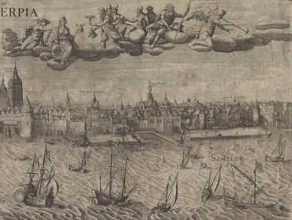 Antwerp seen from the Scheldt, Belgium