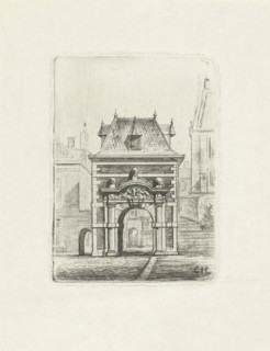 Archway on the Binnenhof in The Hague, Cornelis Johan Laarman, 1854 - 1889