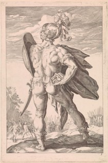 Marcus Valerius Corvus, print maker: Keijzer, Hendrick Goltzius, mei-1829