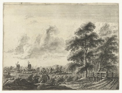 Landscape with small bridge, Gilles Neyts, Ioan Huysens, 1643 - 1681